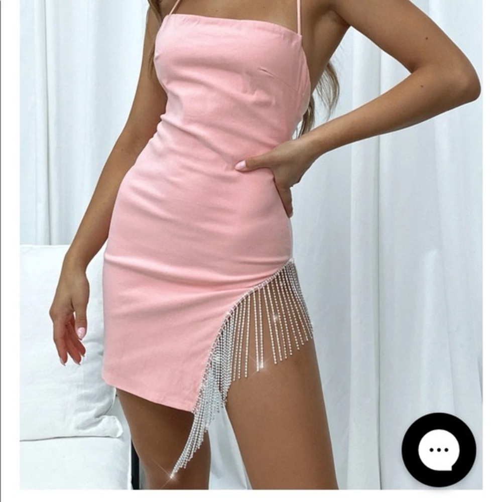 White Fox Boutique Come Back Mini Dress in Pink size XS